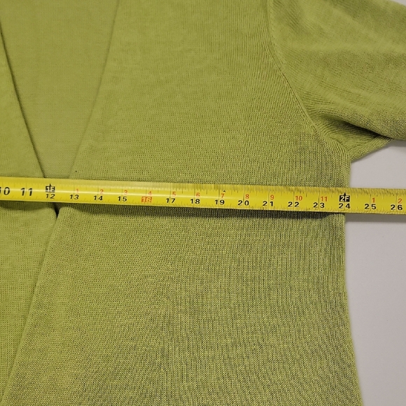 Eileen Fisher Chartruese Green Knit Linen Sweater - Picture 12 of 15